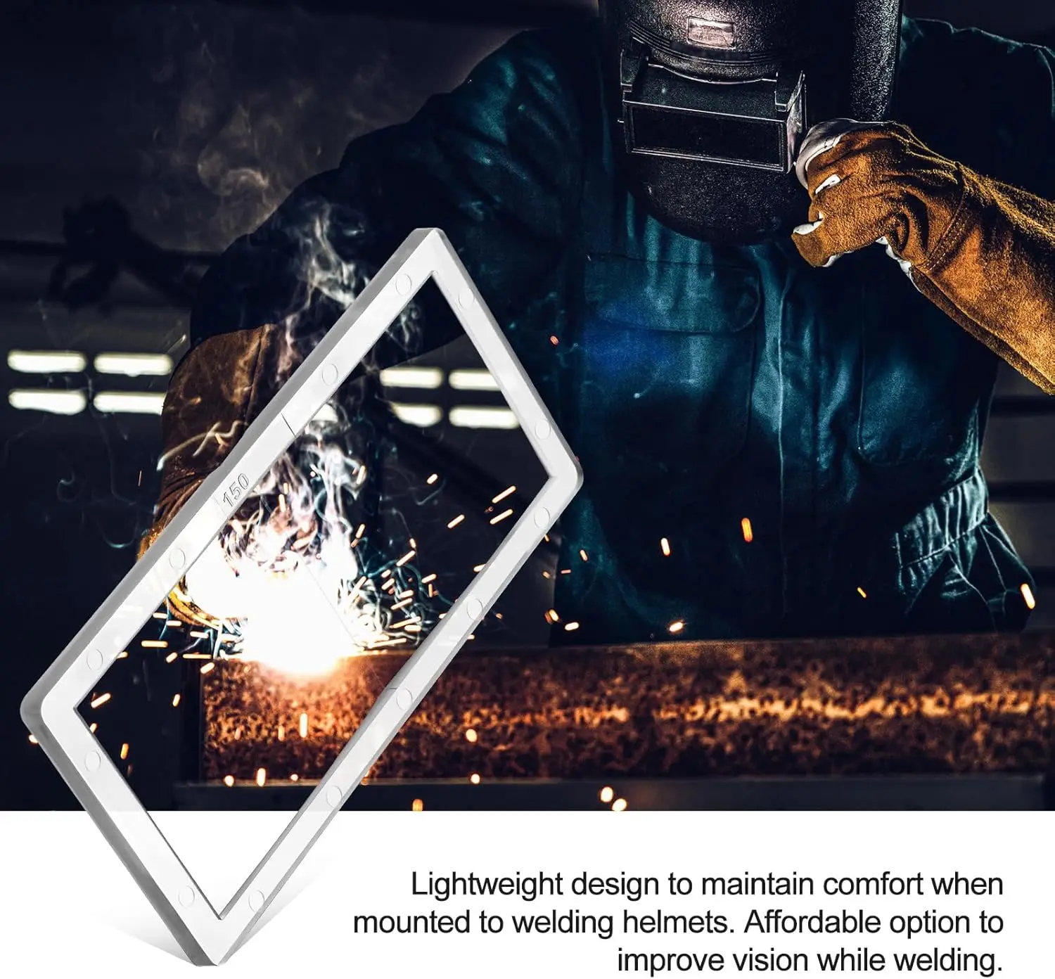 Lente de soldagem de ampliação de PC Lente de substituição de capacete de ampliação de 2 "x 4,25" compatível com a maioria dos capacetes de soldagem