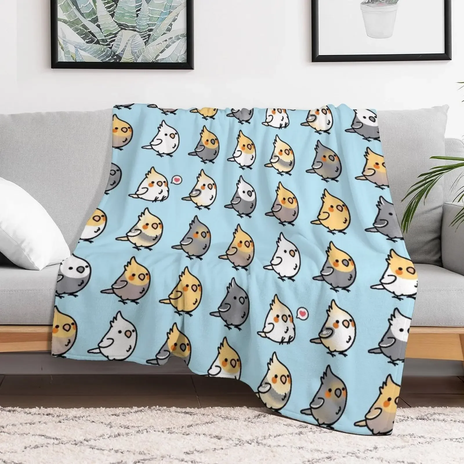 Chubby Cockatiel Collection Throw Blanket Tourist Decorative Sofa Sleeping Bag Sofa Throw Blankets