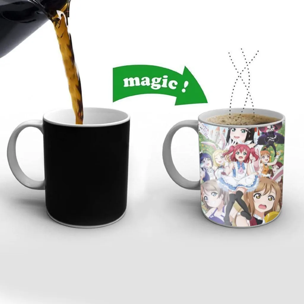 

Kawaii Anime Love Live! Free shipping Mug Changing Color Ceramic Coffee Mugs Magic Tea Cup Best Gift