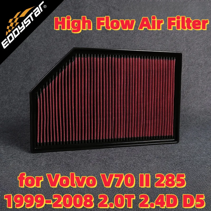 

Спортивный воздушный фильтр с высоким расходом для Volvo V70 II 285 1999-2008 2.0T 2.4D D5, моющиеся гоночные впускные фильтры