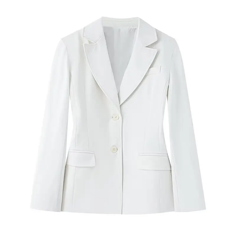 Temperament Bodycon Blazer Coat Women Fashion Solid Color Long Sleeve Lapel All-match Coat Elegant Lady Commuting Clothing New