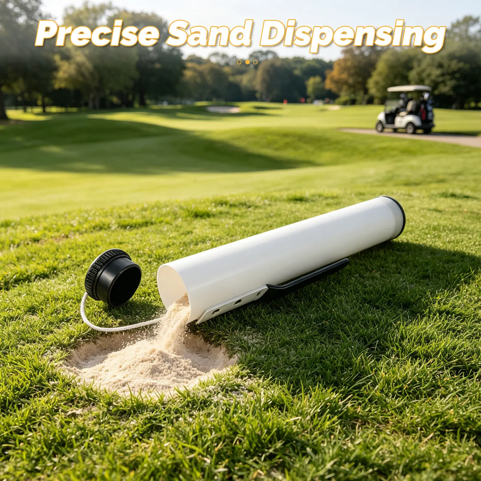 Golf Cart Sand Bottle No Drilling Divot Sand Filler Bucket Aluminum Handle Push Cart Accessories Stable Mount Golf Divot Repair