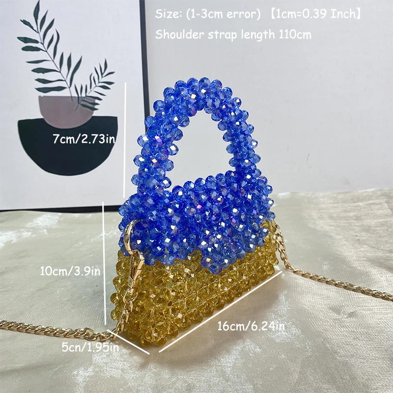 New Splicing Color Design Shiny Crystal Square Bags Chain Crossbody Fashion Women's Bag Luxury Banquet Party Handbag Customized