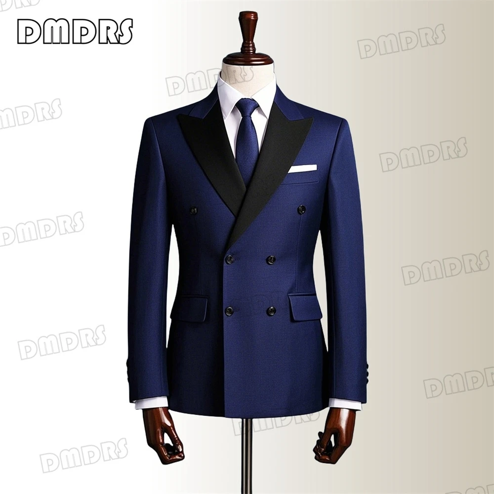 High Quality Men's Formal Suit Jacket, Double Breasted, Black Peal Lapel, Slim Fitted Suit Blazer for Men, Customized Colors