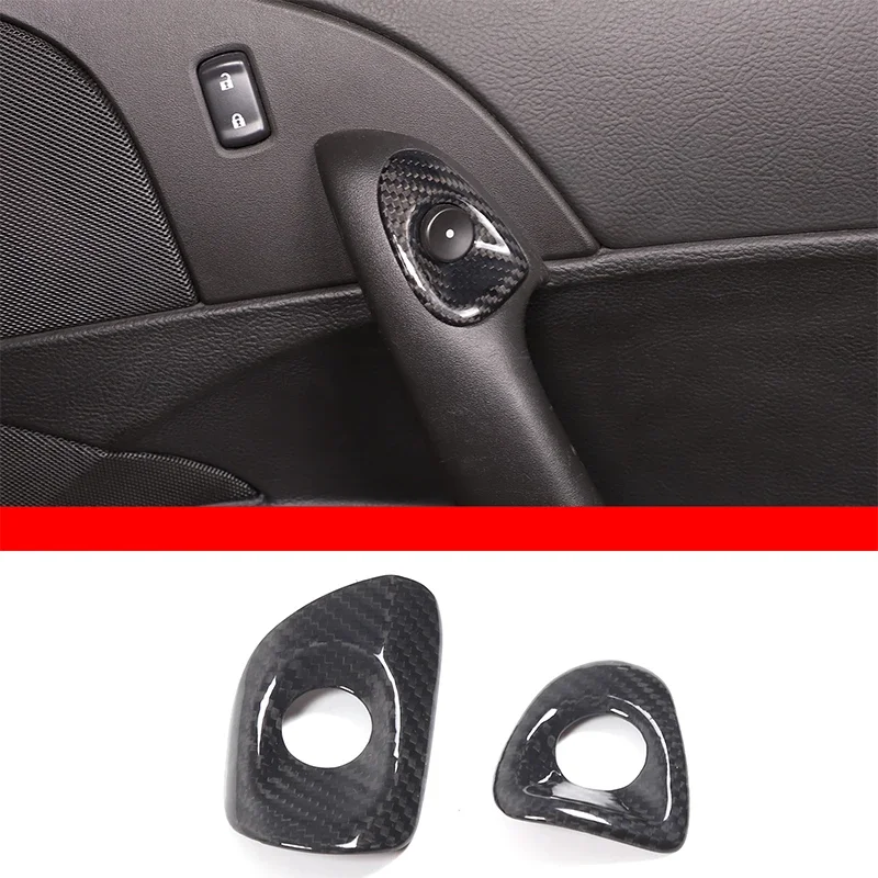 

For Chevrolet Corvette C6 2005-2013 Real Carbon Fiber Car Interior Door Switch Frame Decorative Sticker Auto Accessories