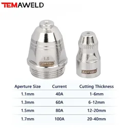 プラズマ切断トーチ電極,60a,80a,100a,p80,p80,p80,20個,40個の切断アクセサリ用ノズル