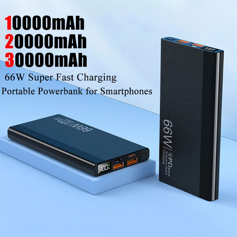

30000 мАч Power Bank 66 Вт Быстрая зарядка для iPhone 16 15 14 Pro Huawei Xiaomi Samsung Портативное внешнее зарядное устройство Powerbank
