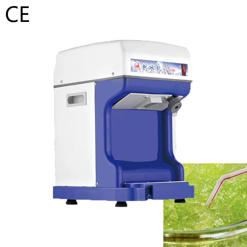 Electric Shaved Ice Maker Commercial Blue High-Yield Household Ice Breaker Machine for Party Dessert Kitchen Appliance
