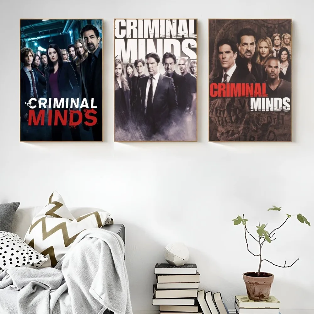 1PC C-Criminal M-Minds TV Series Poster Self-adhesive Art Waterproof Paper Sticker Coffee House Bar Room Wall Decor