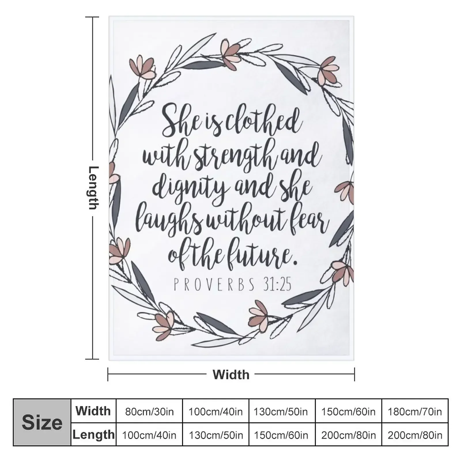Bible Verse - Proverbs 31:25 Throw Blanket Nap Thermals For Travel for winter Large sofa bed Softest Blankets
