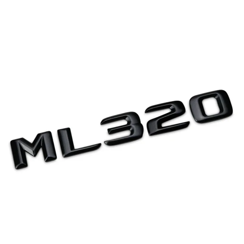 3d ABS Black Chrome Car Letters Trunk Emblem Badge For ML250 ML270 ML300 ML320 ML 350 500 Logo Sticker Accessories