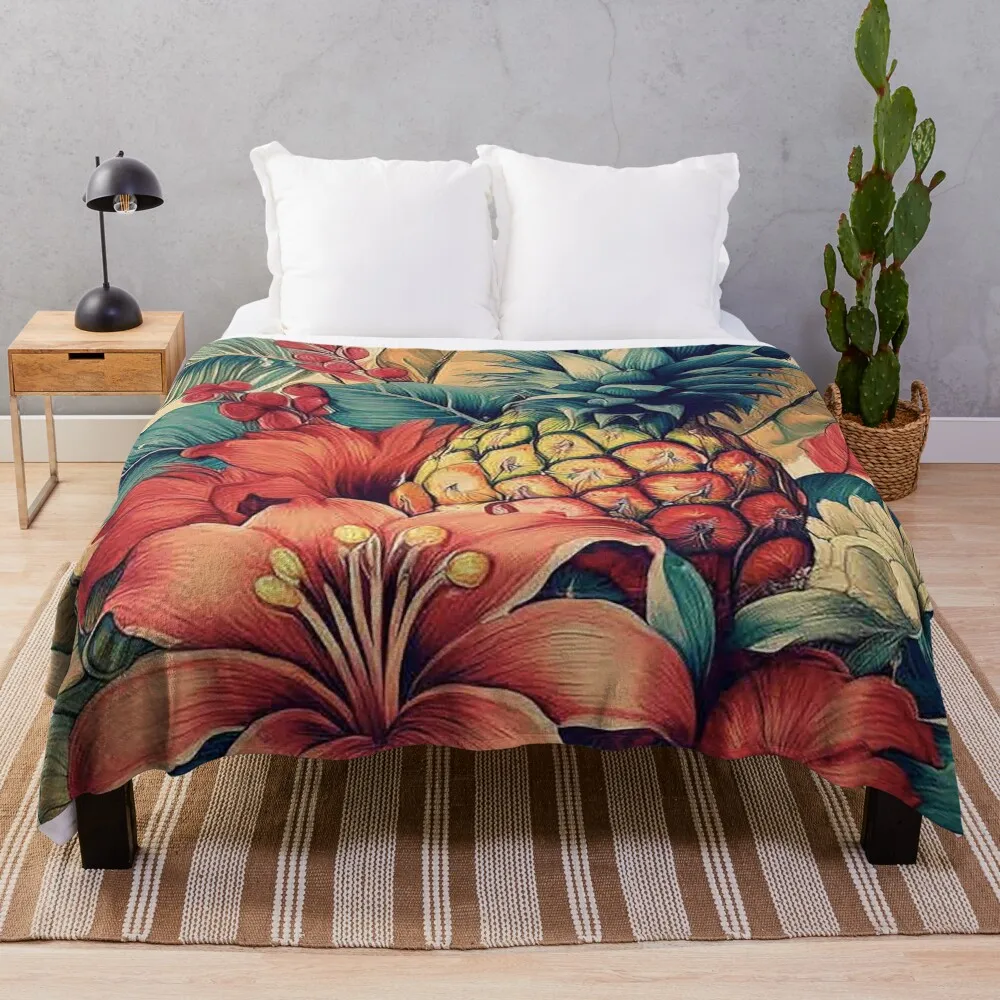 

Vintage Travel Hawaii Collection: Hawaiian Vibe Throw Blanket Luxury Thicken Large Heavy Blankets