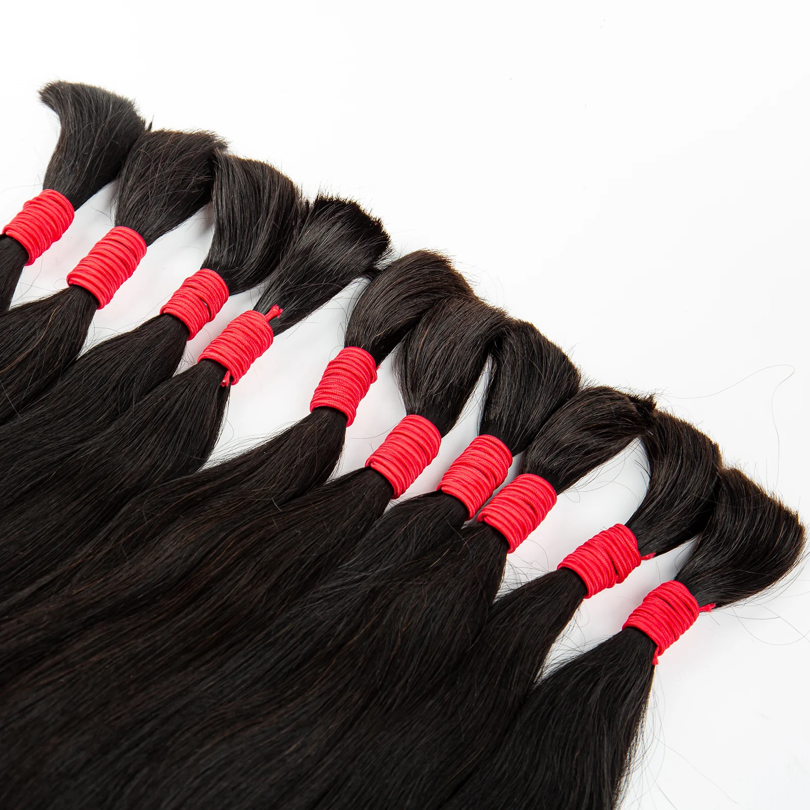 Extensões virgens do cabelo humano, Massa indiana não processada do cabelo para a trança, Cabelo natural, Nenhuns pacotes do cabelo da trama, Cabelo liso