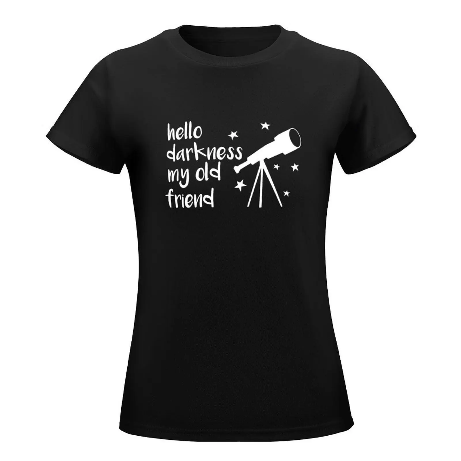 Hello Darkness My Old Friend Telescope T-Shirt korean fashion hippie clothes kawaii clothes aesthetic clothes Top Women