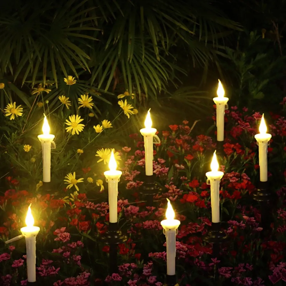 4/6pcs Halloween Solar Candle Lights Flameless 2 in 1 Lawn Light Home Landscape Decoration Rainproof Ground Lamp Outdoors
