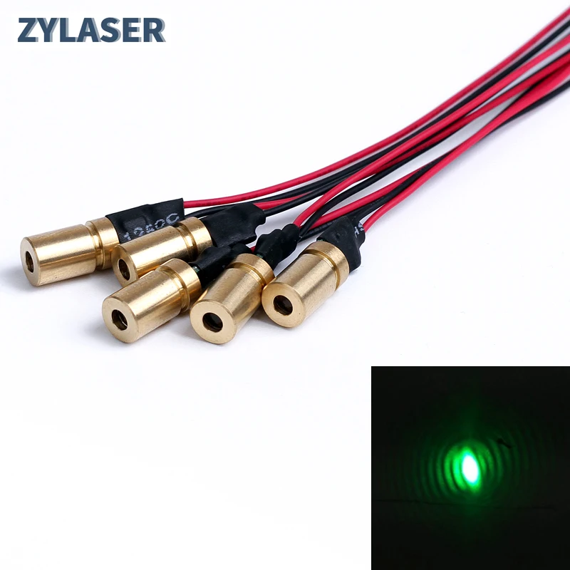 1PCS High Quality Laser 520nm Green Dot Adjustable Focus Laser Module Copper Head DIY Engraving Machine D6X13mm 1MW 5MW 10MW