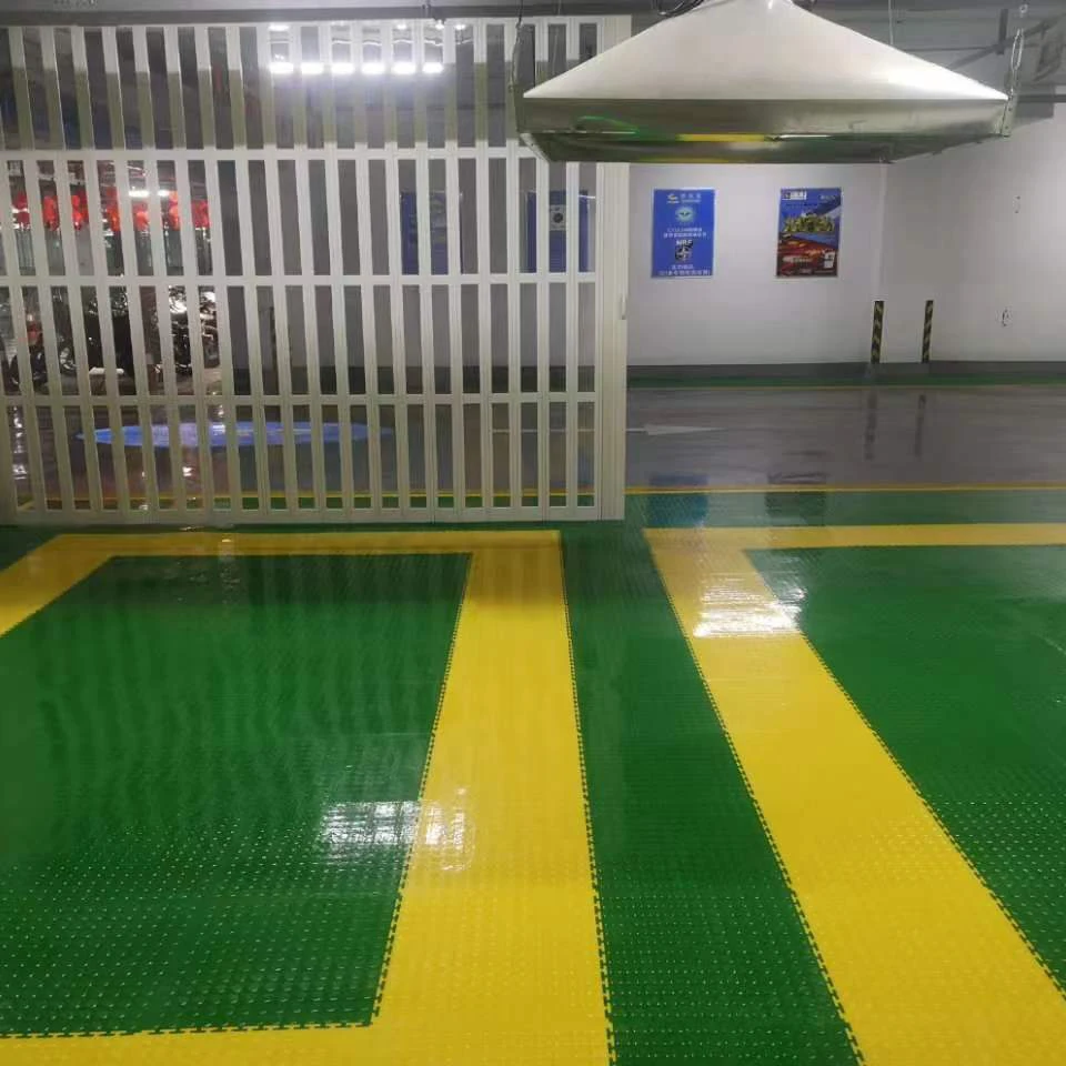 Modular PVC Interlocking Garage Floor Tiles Anti Slip Rubber Workshop Car Parking Flooring