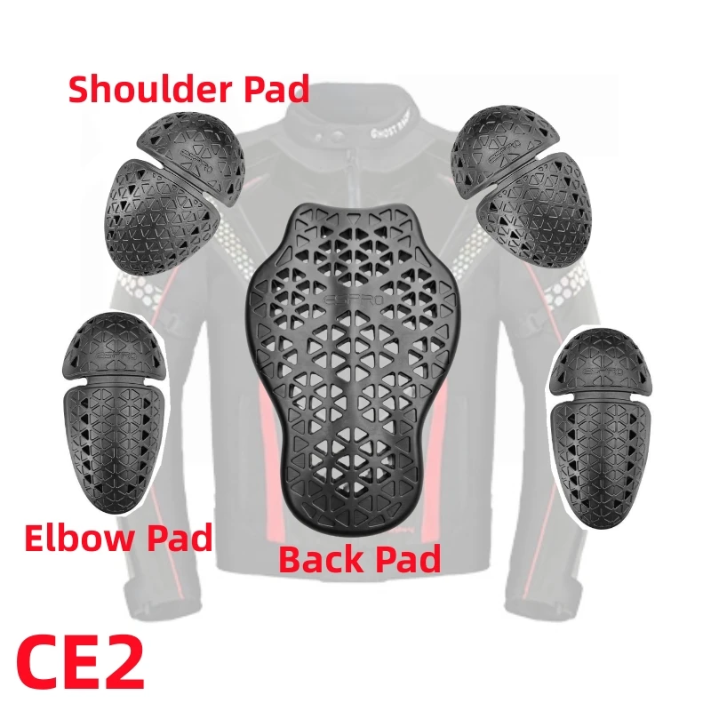 CE 2 Motorcycle Back/Elbow/Shoulder/Knee/Hip Protection Pads Universal Insert Guards for Jacket Pants Anti-Shock