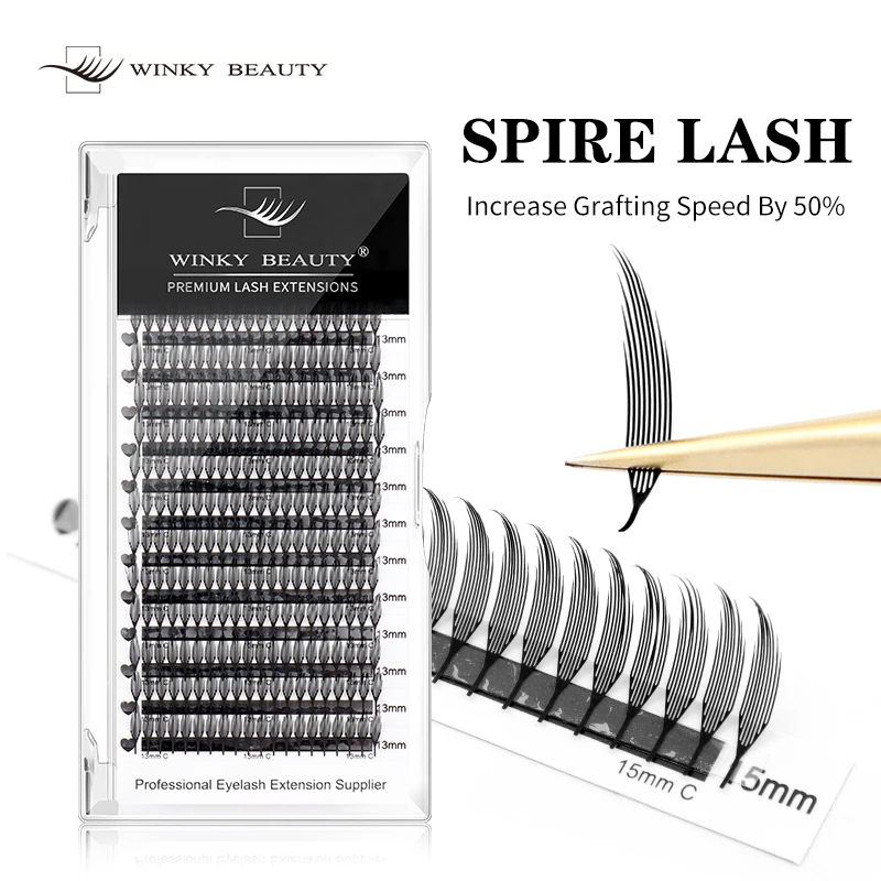 Comic Spire Eyelashes Automatic Flowering Volume Eyelash Extension Fairy Lashes  C/D Curl 8-15mm Premade Fans False Lashes