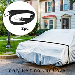 2PCS Car Covers Fixed Rope Strap Car Clothing Fixing Rope Cover Windproof Belt Car Luggage Bag Cargo Lashing Strap 4.4m