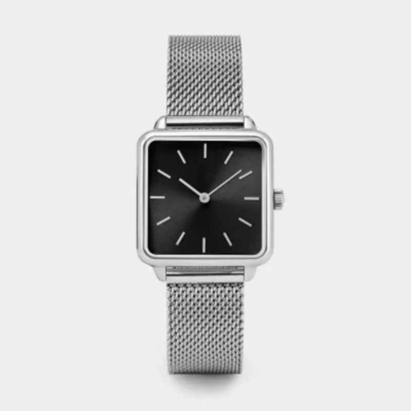 Para zegarek unisex dla mężczyzn kobiety zegarki kwarcowe damskie proste minimalistyczne Reloj męski zegar niezwykły zegarek kwadratowy w kształcie tarczy