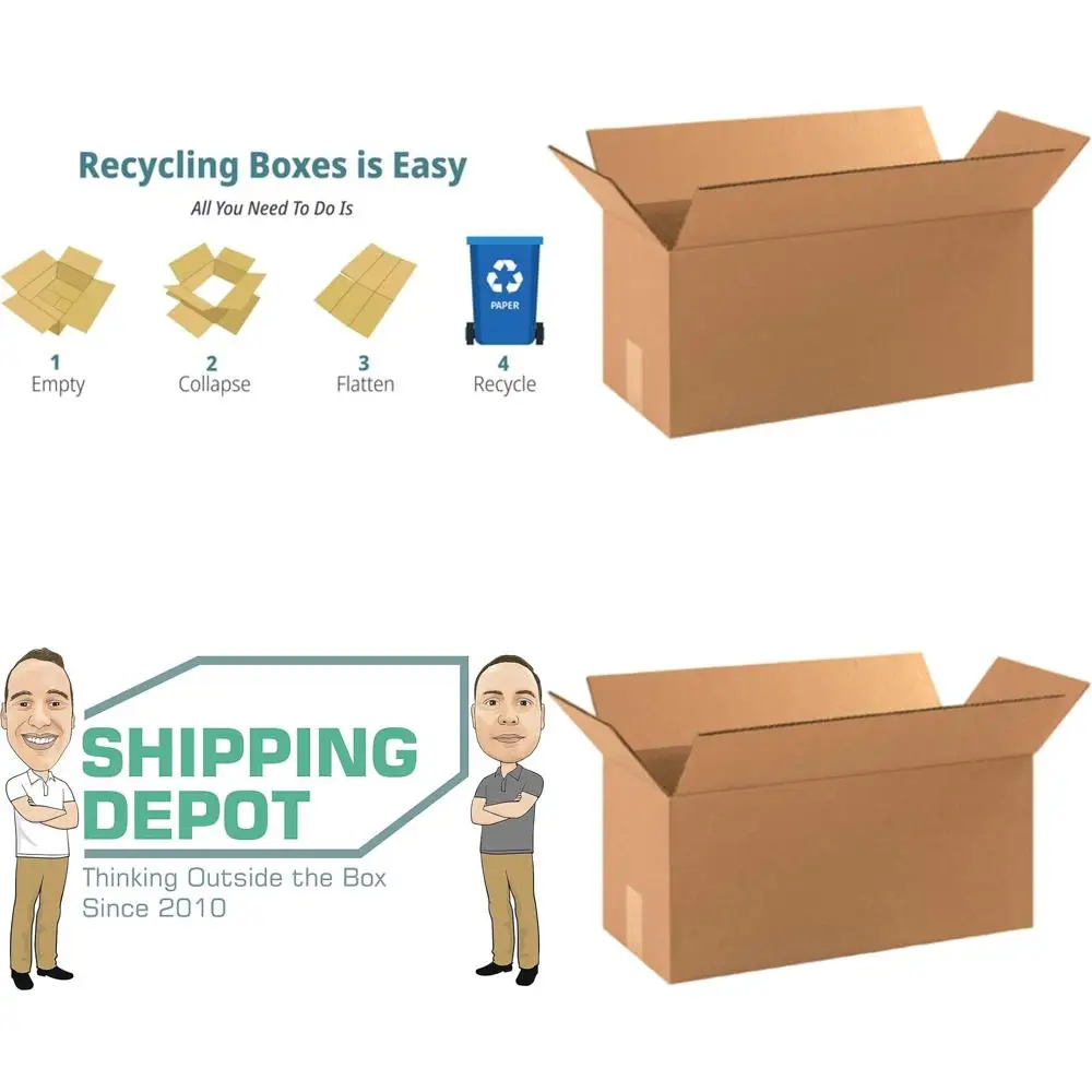 

25 Pack 18x8x8 Inch Corrugated Cardboard Boxes for Shipping, Packing, and Moving