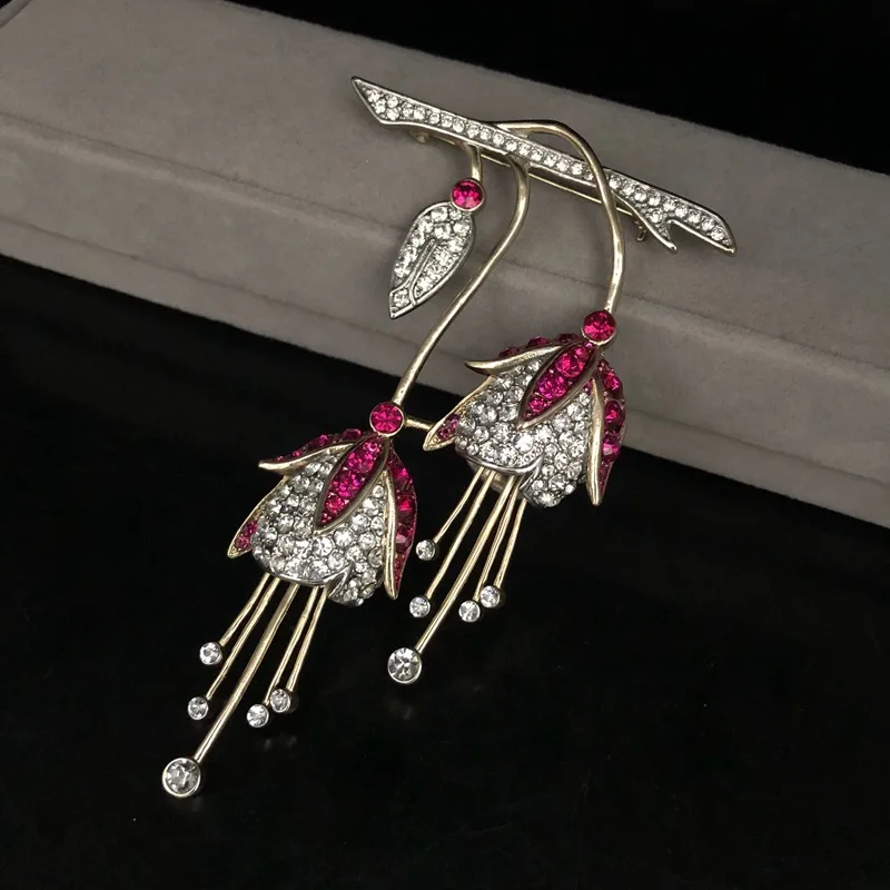 

Роскошная винтажная брошь «Ландыш», полный циркон на тонкой меди, эффектная булавка с цветочным принтом, подарок для женщин