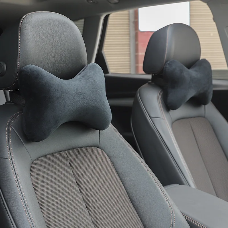 Car Neck Headrest Pillow Memory Foam Car Seat Neck Pillow Breathable Crystal Velvet Head And Neck Support For Sleep Pillow