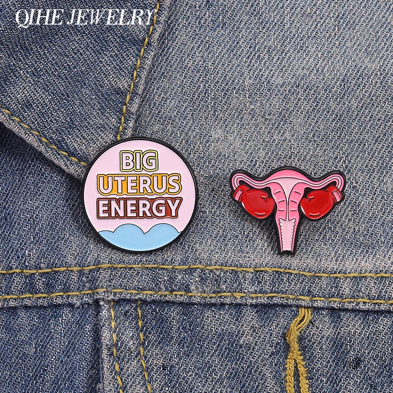 Uterus Ovary Medicine Brooch Enamel Pins Custom Big Uterus Energy Brooches Lapel Badge Backpack Jewelry Gifts for Doctor Nurse