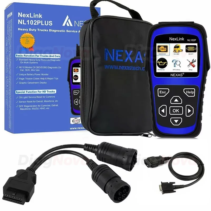Nexas Nexlink Nl102P Diesel Oil Heavy Duty Truck Diagnostic Scan Tool HD OBD EOBD DPF ABS Oil Reset Code Reader Fault Scanner