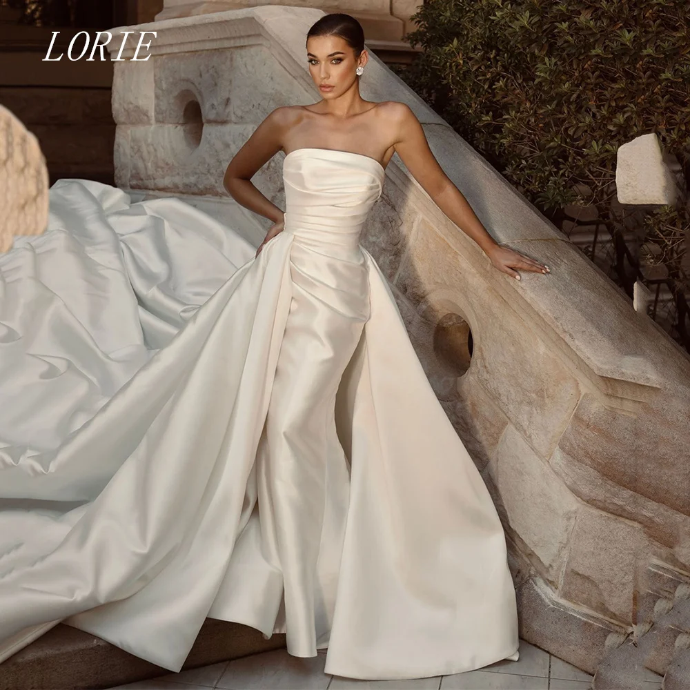 

LORIE Classical Mermaid Wedding Dress Layered Strapless Bridal Dresses Sleeveless Pleat Wedding Gown Customized 2026