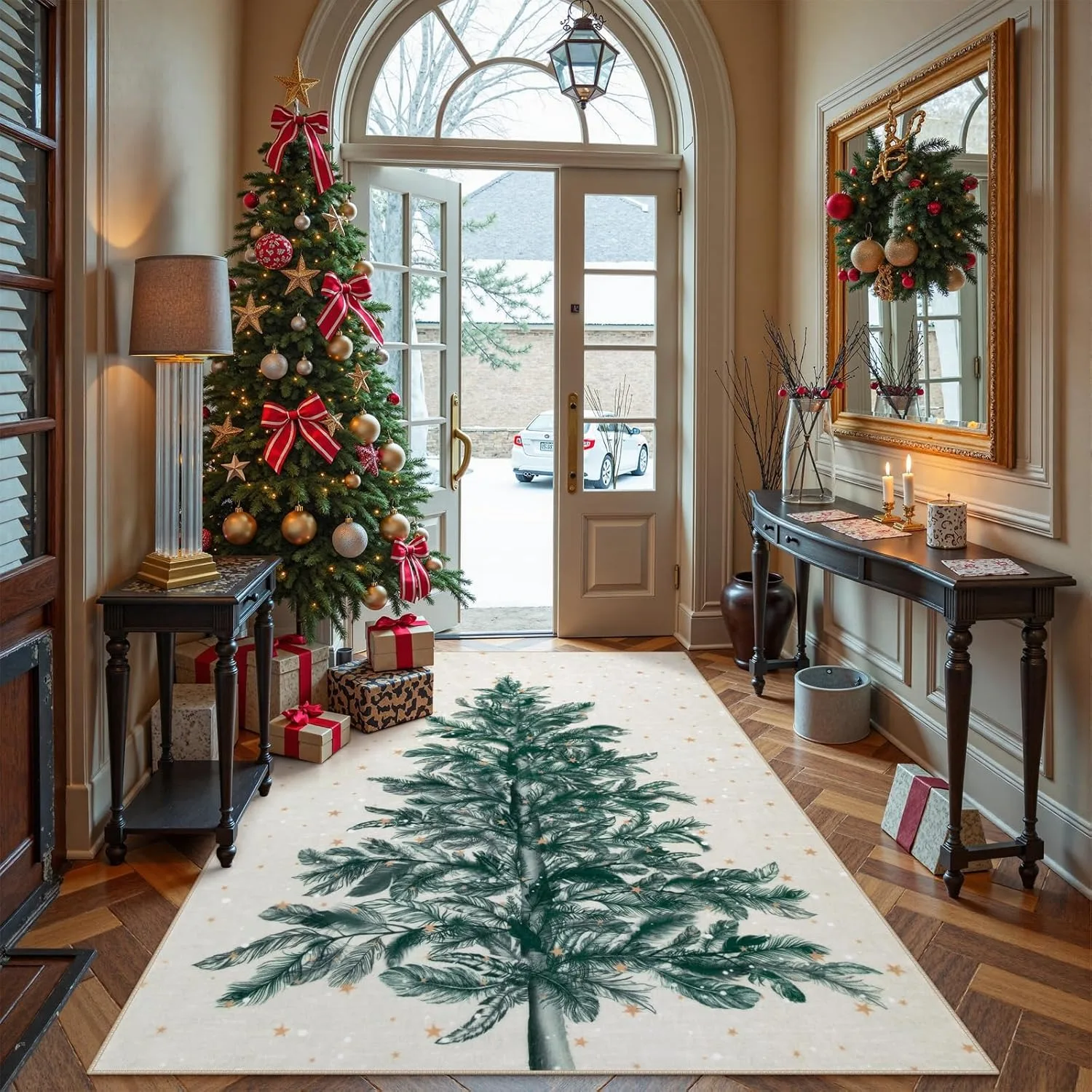 Christmas Tree Rugs Living Room Large Area Carpet Long Strip Bedroom Bedside Runner Floor Mats Short Plush Home Decoration Rug - Image 3
