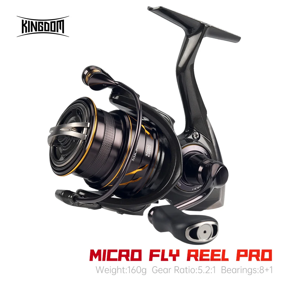 reino micro fly pro spinning carretel de pesca rolamentos selados utra light mais 8kg max drag 521 gear ratio 160g 01