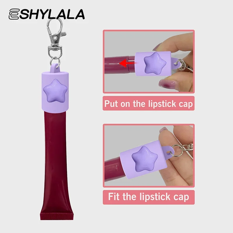 Bouchons porte-clés en Silicone pour brillant à lèvres, 1 pièce, accessoires de produits de beauté pratiques pour femmes, accessoire d'outil de maquillage de voyage