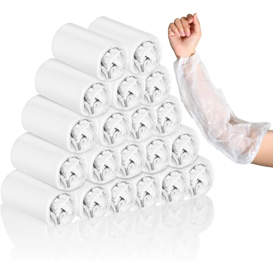 

300 шт. пластиковые одноразовые защитные рукава для рук, объемные водонепроницаемые защитные рукава с эластичной манжетой длиной 15,7 для промышленности