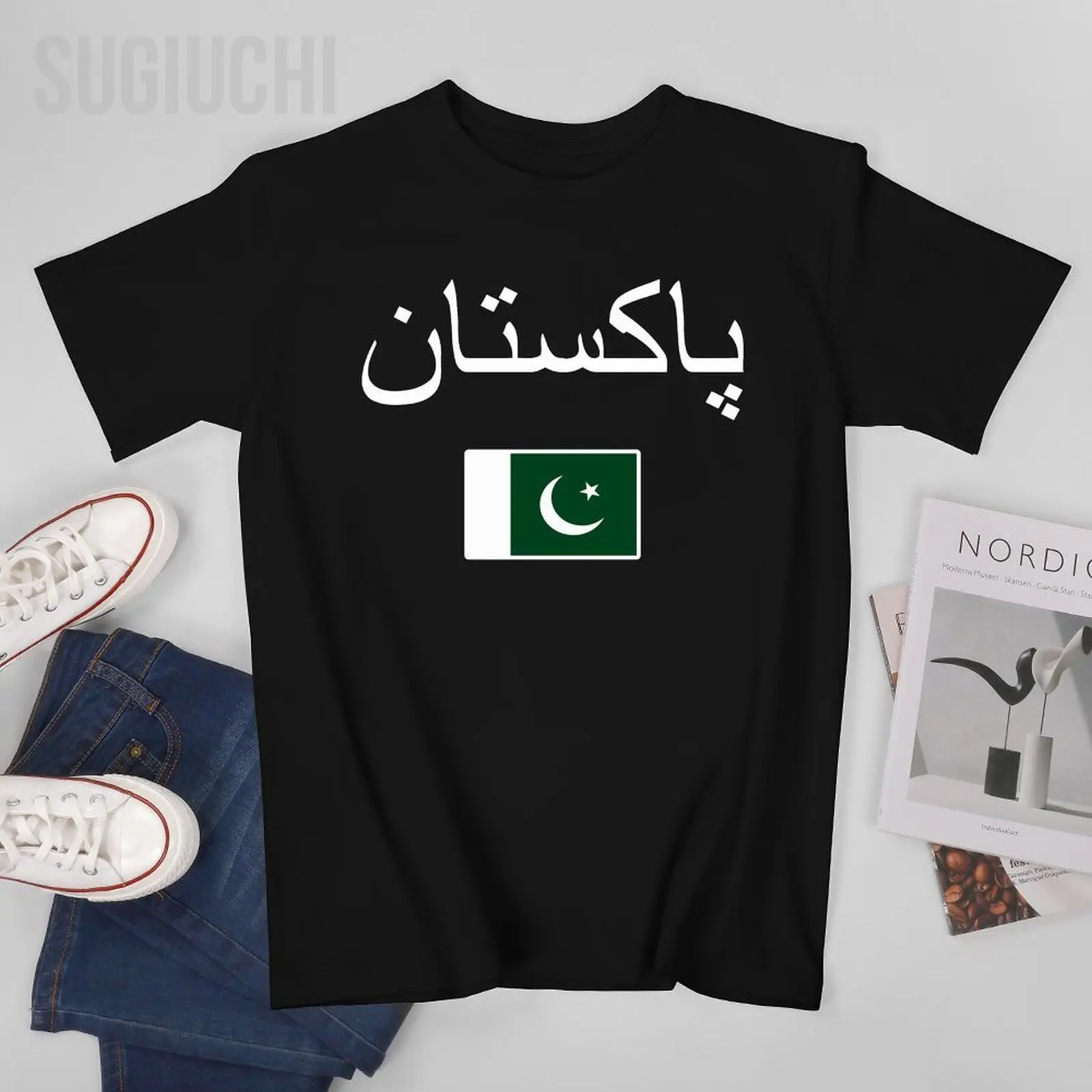 Unisex Men Tshirt Pakistan Flag And Font Tees T-Shirt O-neck T Shirts Women Boys 100% Cotton Clothing More Color