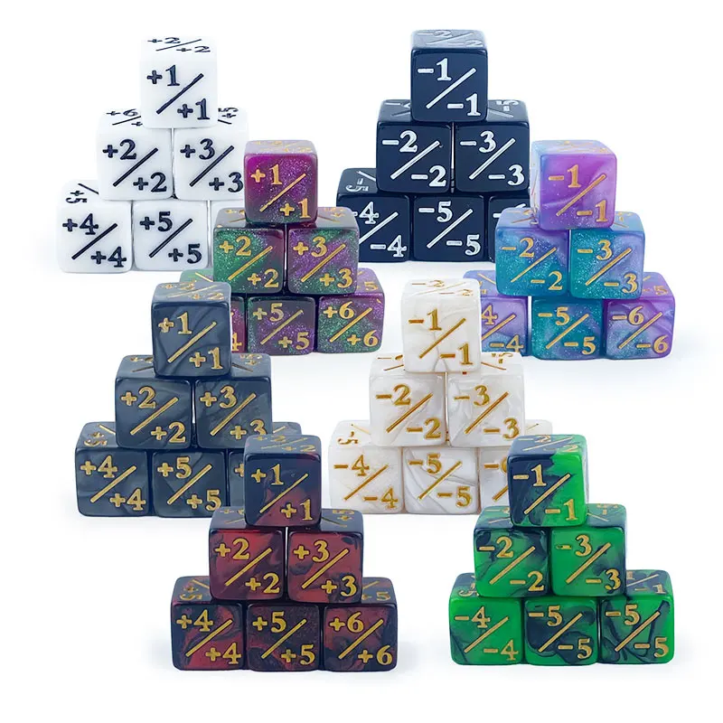 10 قطعة 16 مللي متر 6 عدادات النرد الجانبية + 1/-1 النرد لعبة أطفال العد النرد ل MTG بطاقة التجمع رمز الألعاب والنرد الولاء #1