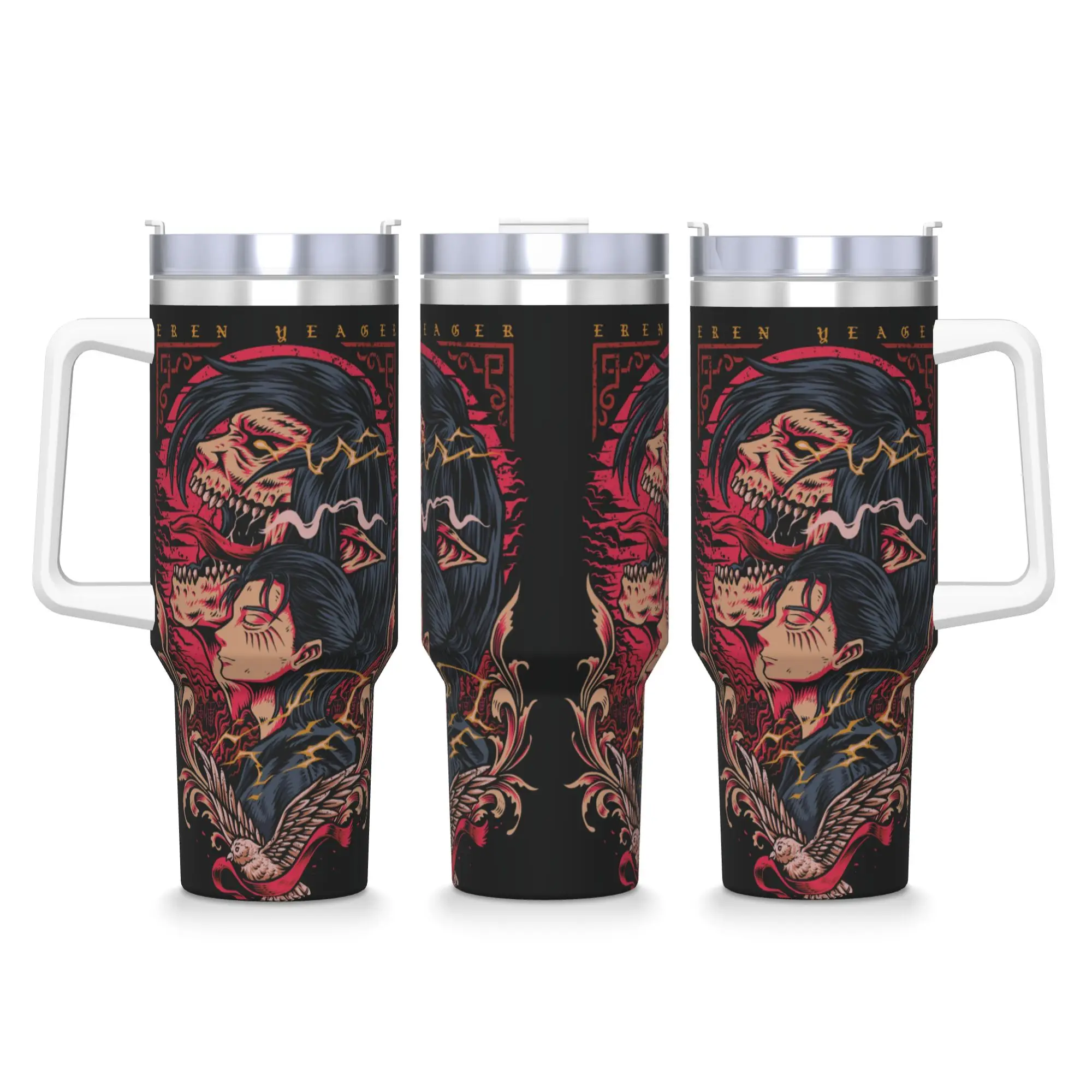 Vaso Térmico de Acero Inoxidable Attack on Titan, Tazas de Anime Portátiles para Bebidas Calientes, Taza para Beber en el Auto, Botella de Agua