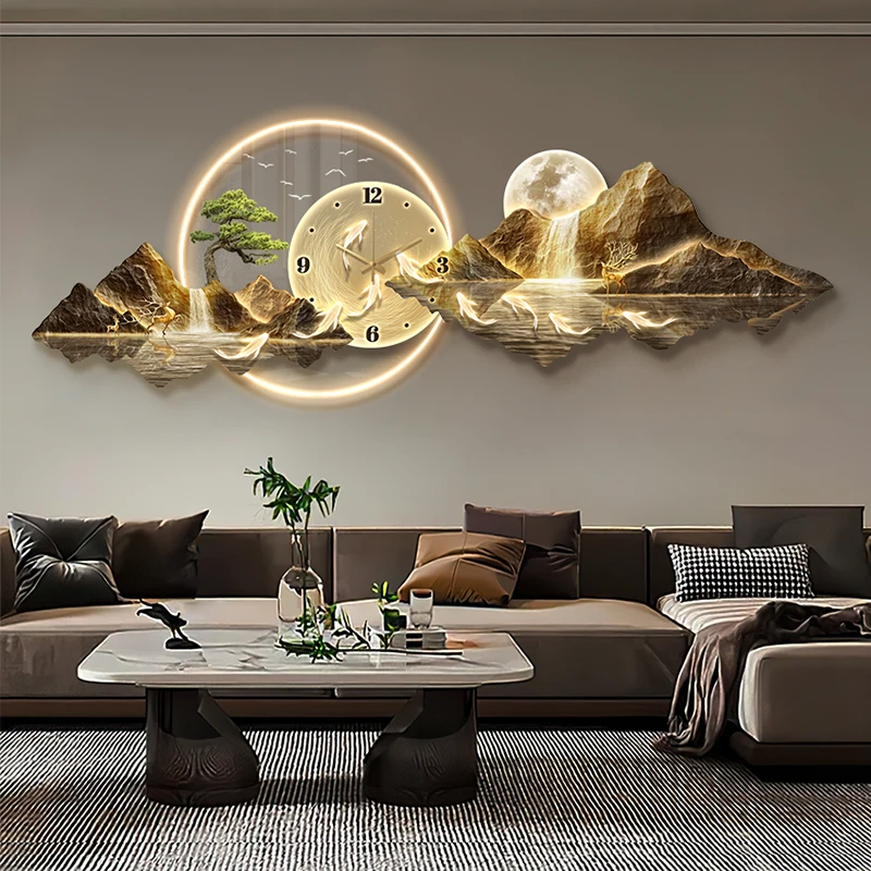 Luxury Light Wall clock Living Room Bathroom Silent Design Interior painting clock Wall Bedroom Kitchen home Decoration