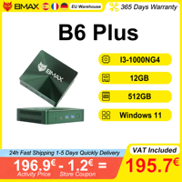 BMAX B6 Plus Mini PC Intel I3 1000 NG4 12GB RAM 512GB SSD ROM Windows 11 WiFi USB HDMI Bluetooth 4.2