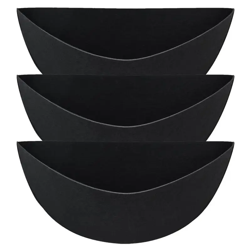3pcs Planter Basket Liners Half Round Fabric Felt Flower Pots Liner Plant Garden Decoration Replacement Liners For Outdoor Decor
