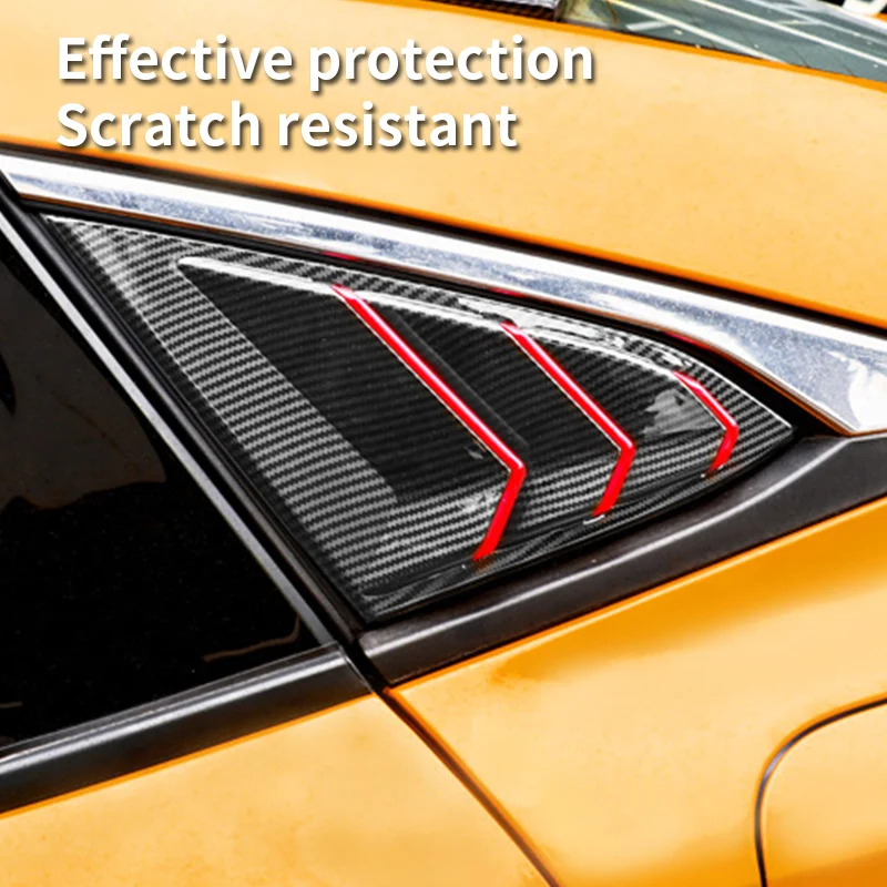 

For Civic 2016 2017 2018 2019 Car Rear Window Louvers Blind Vent Scoop Shades Cover Exterior Accessories Scratch-Resistant
