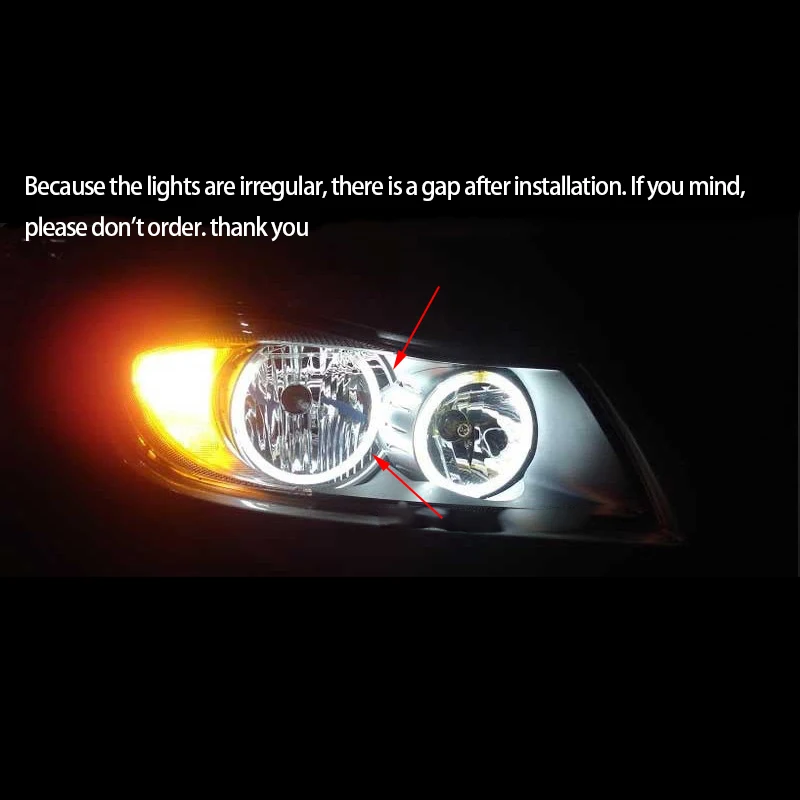 White Rings CCFL Angel Eyes Light Kit DRL For BMW 3 Series E90 E91 Pre-LCI 316i 318i 320i 05-08 halogen Headlight