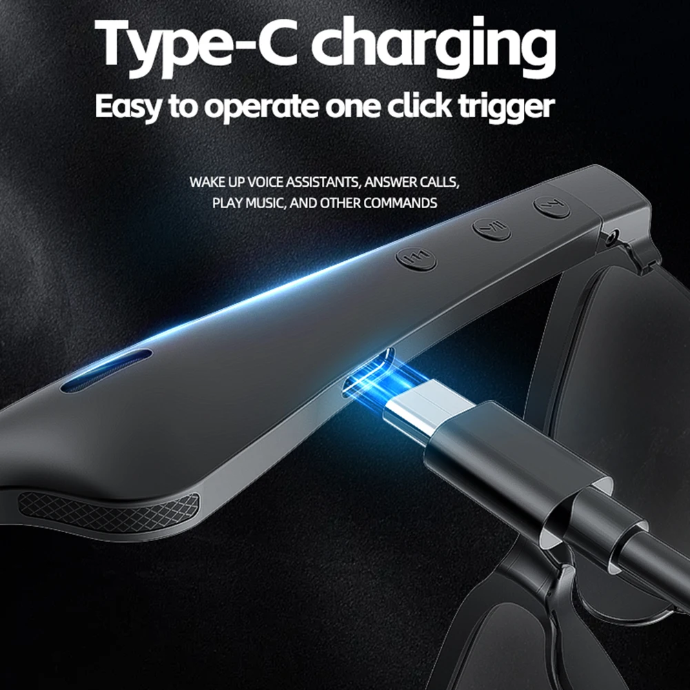 Occhiali da traduzione intelligenti AI Occhiali 5.4 intelligenti compatibili con Bluetooth con altoparlanti per microfono Cuffie wireless
