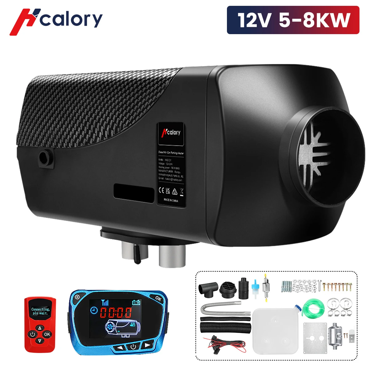 Hcalory 12V 5-8KW Air Diesel Night Heater Remote LCD Monitor For Car Truck Motor Boat