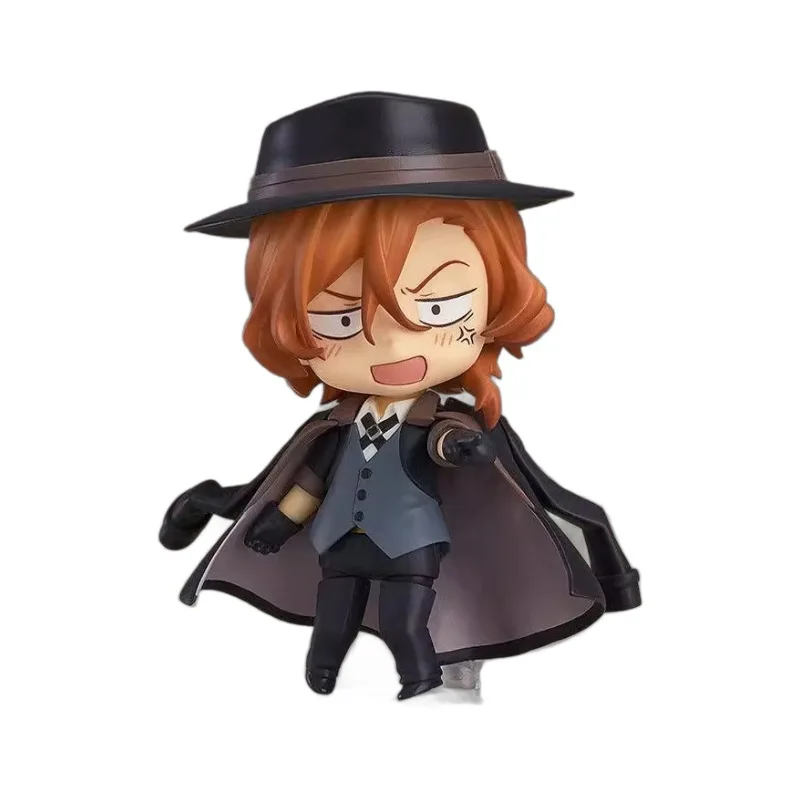 New 10CM Anime Bungo Stray Dogs Nakahara Chuya Q Version kawaii Joint replaceable Action Figures PVC Model Desk Decor Toy Gift