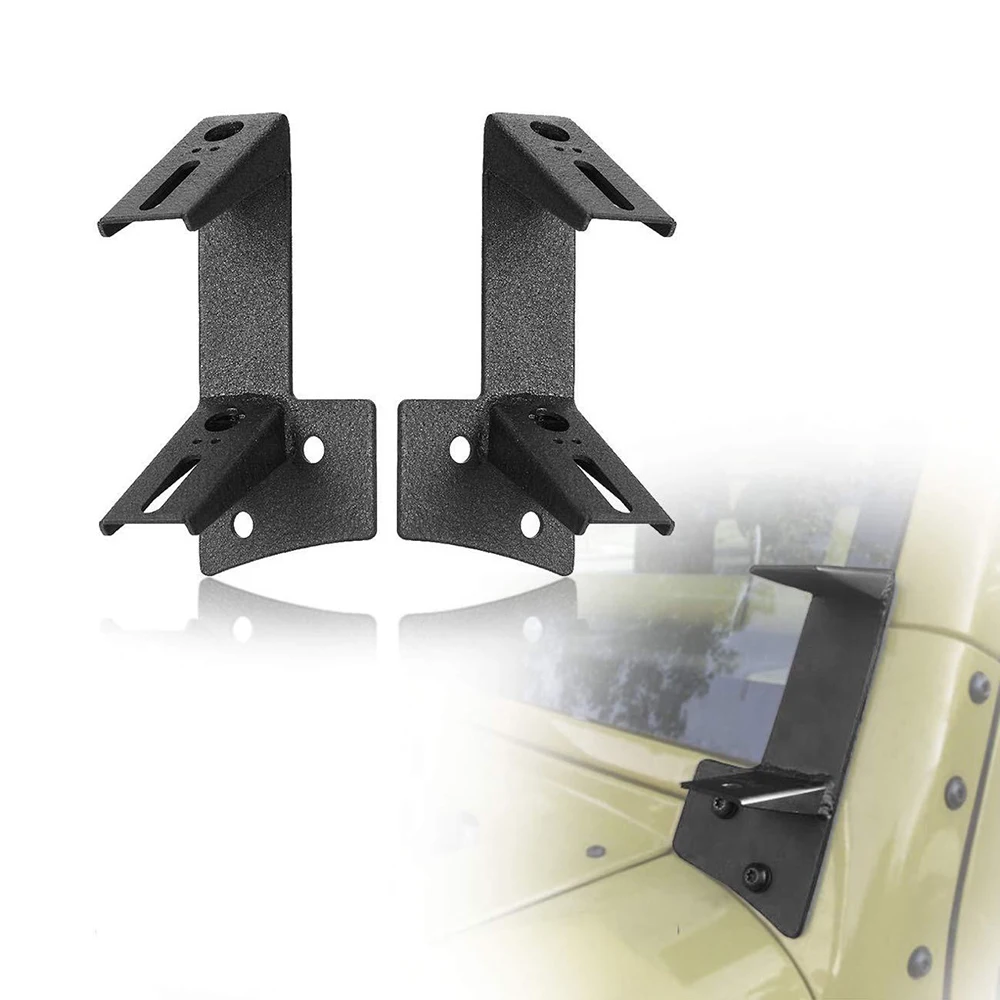 Double A-Pillar Windshield Mounting Bracket Holder For Jeep Wrangler JK 07-18