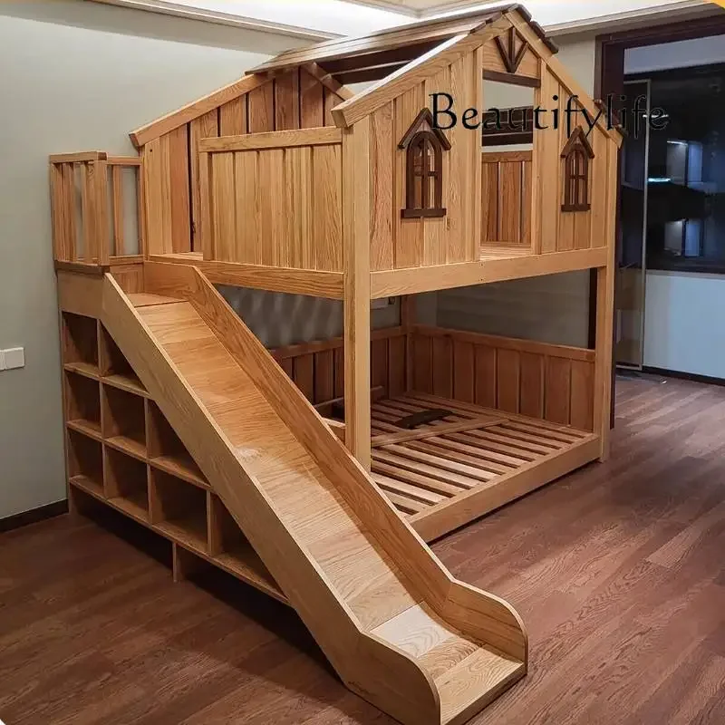 Zl Guardrail أوروبا سرير أطفال طابقين تصميم عادي مخصص الفتيات طفل سرير الأميرة القلعة كاما Infantil أثاث المنزل #5