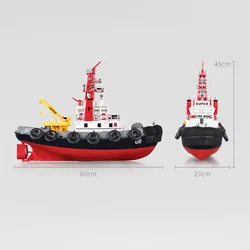 Nowa łódź RC Heng Long 2.4G Fire Fighting Radio Control Water Spray Ship Motor Painted Assembled Model Toys for Boys TH23785