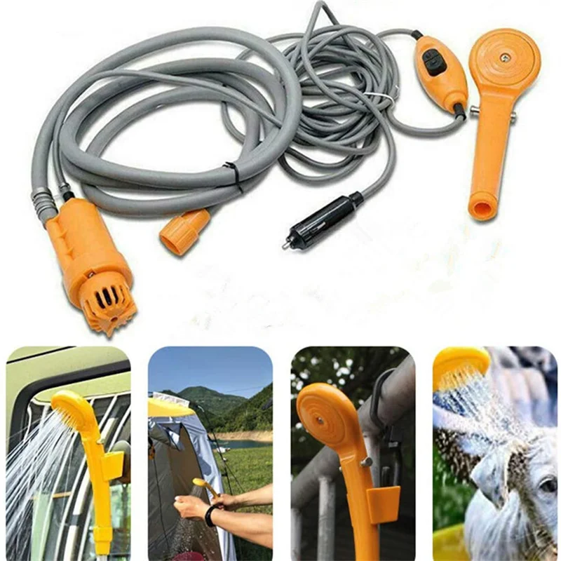 

Multipurpose Outdoor Camping Shower Portable Car Shower Set High Pressure Shower Head Electric Pump Sprayer for Garden Pet Clean